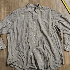 Ralph‎ Lauren Shirt Mens Extra Large 17.5/34 Gray Yarmouth Button-Up